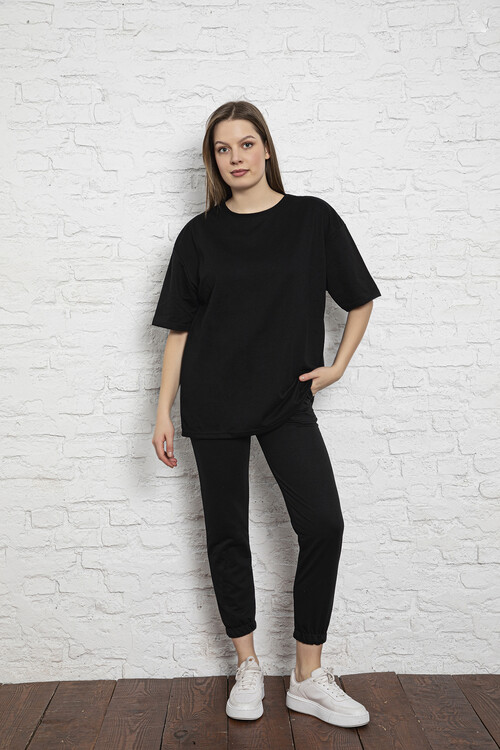 2 İplik Kısa Kol Takım 4002 Siyah