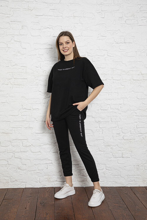 2 İplik Kısa Kol Takım 4002 Siyah