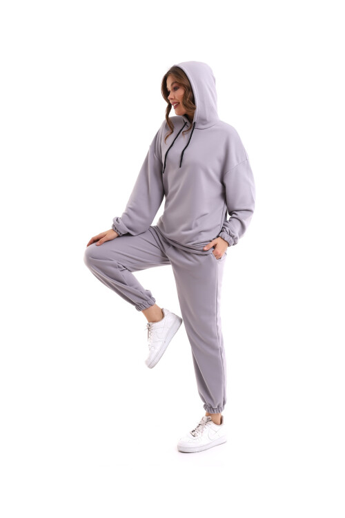 3 İplik Şardonuz Kapüşonlu Takım Code 2341-8