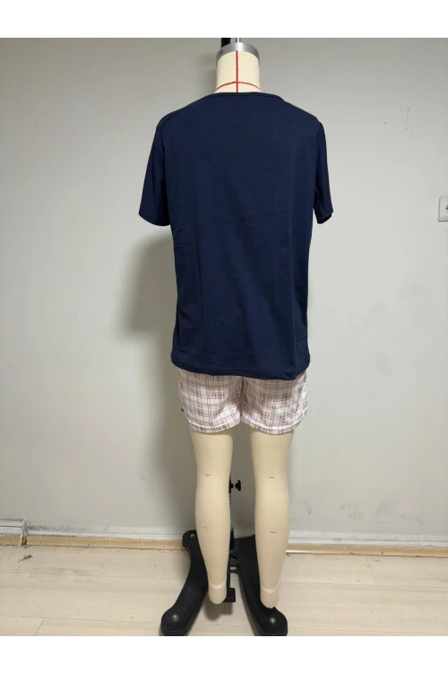Ekose Şortlu Kısa Kol Pijama Takım