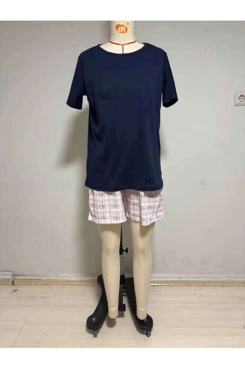 Ekose Şortlu Kısa Kol Pijama Takım