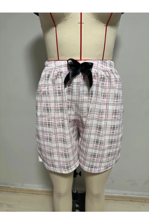 Ekose Şortlu Kısa Kol Pijama Takım