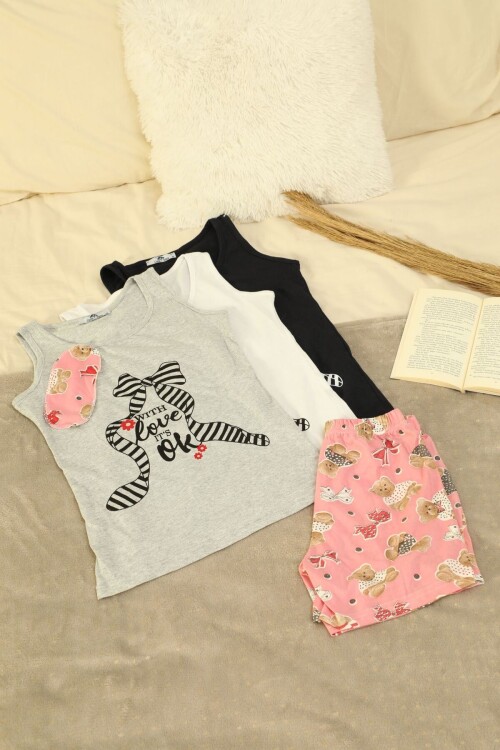 Kadın Atlet Şort Takım 8777 Beyaz