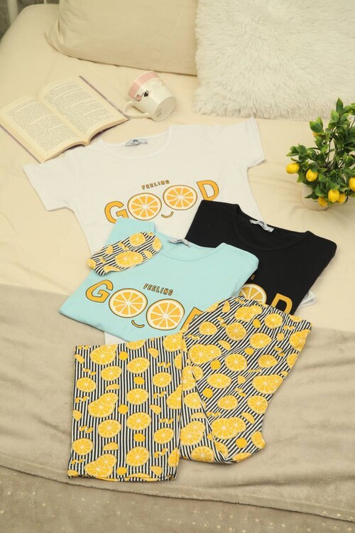 Kadın Kısa Kol Pijama Takım 3063 Lacivert