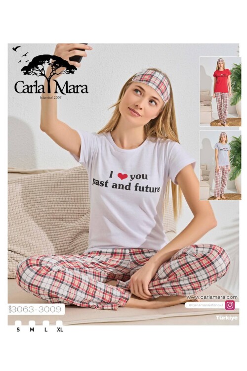 Kadın Kısa Kol Pijama Takım 3063 Beyaz