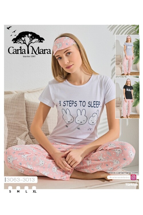 Kadın Kısa Kol Pijama Takım 3063 Beyaz