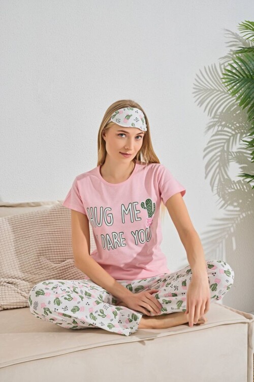 Kadın Kısa Kol Pijama Takım 3063 Pembe