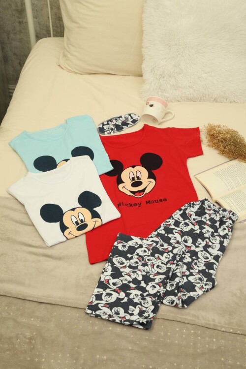 Kadın Kısa Kol Pijama Takım 3063 Mavi