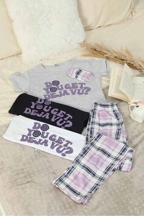 Kadın Kısa Kol Pijama Takım 3063 Lacivert