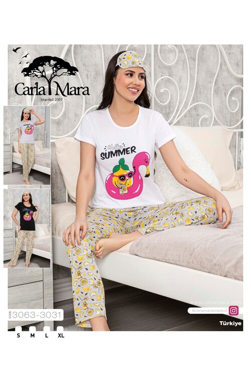 Kadın Kısa Kol Pijama Takım 3063 Gri