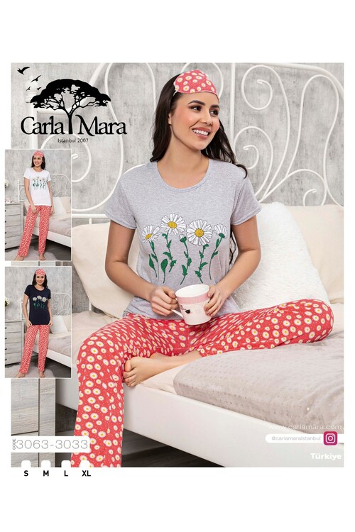 Kadın Kısa Kol Pijama Takım 3063 Beyaz