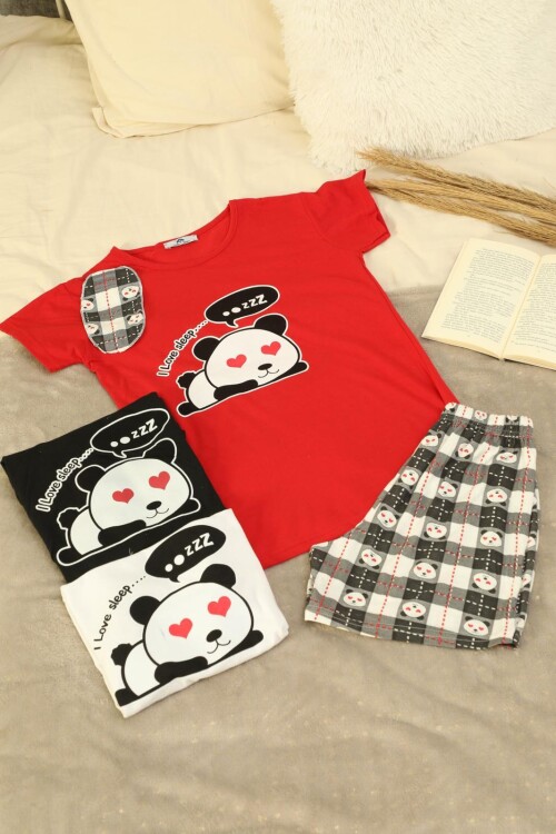 Kadın Kısa Kol Şort Takım 8765 Beyaz