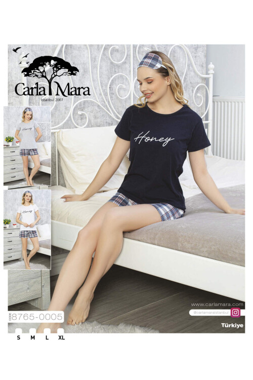 Kadın Kısa Kol Şort Takım 8765 Beyaz