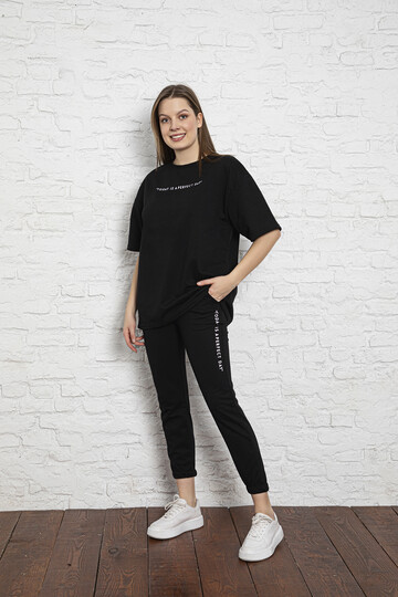 2 İplik Kısa Kol Takım 4002 Siyah