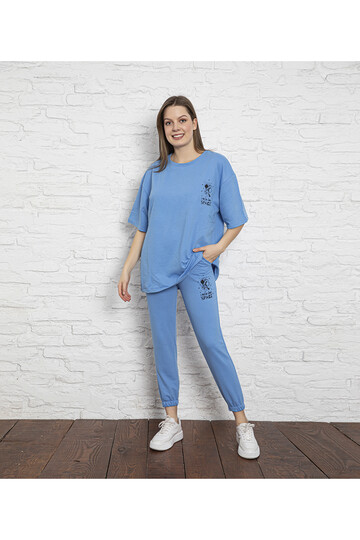2 İplik Kısa Kol Takım 4002 Mavi