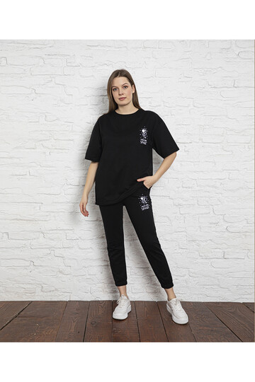 2 İplik Kısa Kol Takım 4002 Siyah
