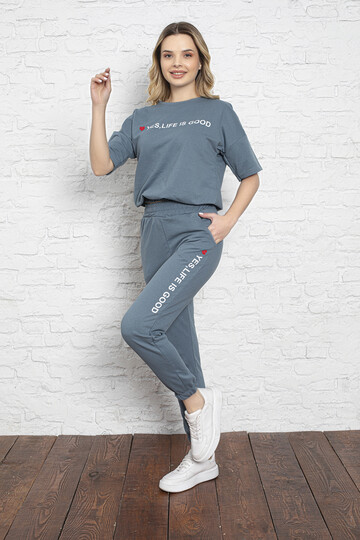 2 İplik Kısa Kol Takım 2200 Petrol Mavisi