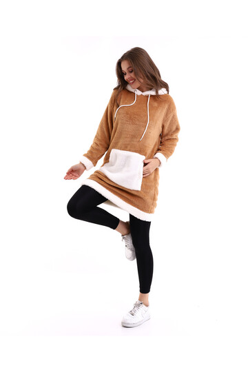 Welsoft Kapüşonlu Tunik Sweatshirt Code 2345-2