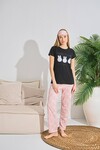 Kadın Kısa Kol Pijama Takım 3063 Siyah