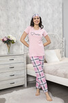 Kadın Kısa Kol Pijama Takım 3063 Pembe