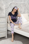 Kadın Kısa Kol Pijama Takım 3063 Lacivert