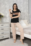 Kadın Kısa Kol Pijama Takım 3063 Siyah