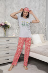 Kadın Kısa Kol Pijama Takım 3063 Gri