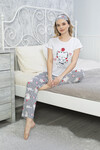 Kadın Kısa Kol Pijama Takım 3063 Beyaz
