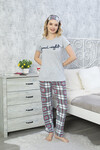 Kadın Kısa Kol Pijama Takım 3063 Gri