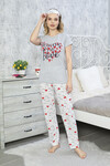 Kadın Kısa Kol Pijama Takım 3063 Gri