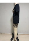 Leopard Print Pajama Set with Shorts