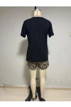Leopard Print Pajama Set with Shorts