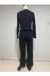 Pajama Set with Collar Detail