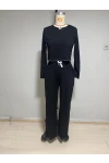 Pajama Set with Collar Detail